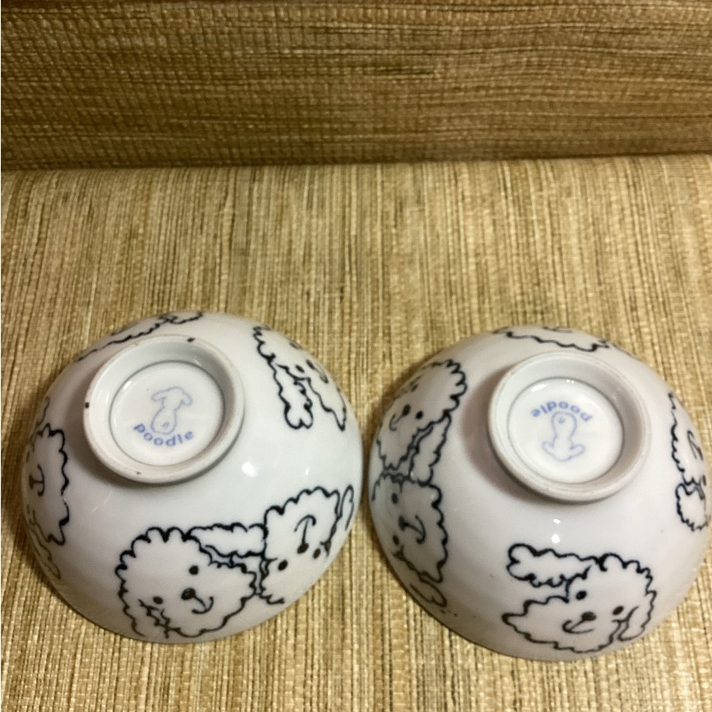 Anthropologie Dogs Days Portrait Rice Bowls with Dog Design set of 2 - Picture 3 of 6